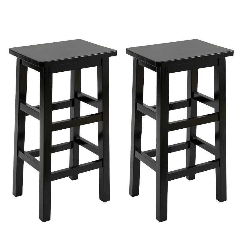Silla alta sin brazos de madera industrial sin respaldo del taburete del mostrador de madera sólida