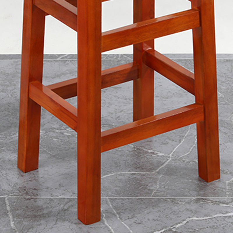 Silla alta sin brazos de madera industrial sin respaldo del taburete del mostrador de madera sólida