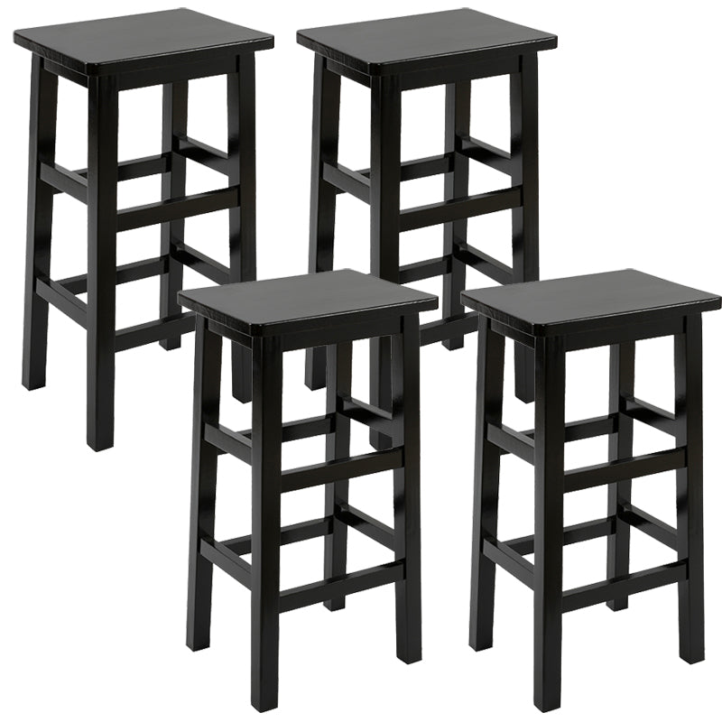 Silla alta sin brazos de madera industrial sin respaldo del taburete del mostrador de madera sólida
