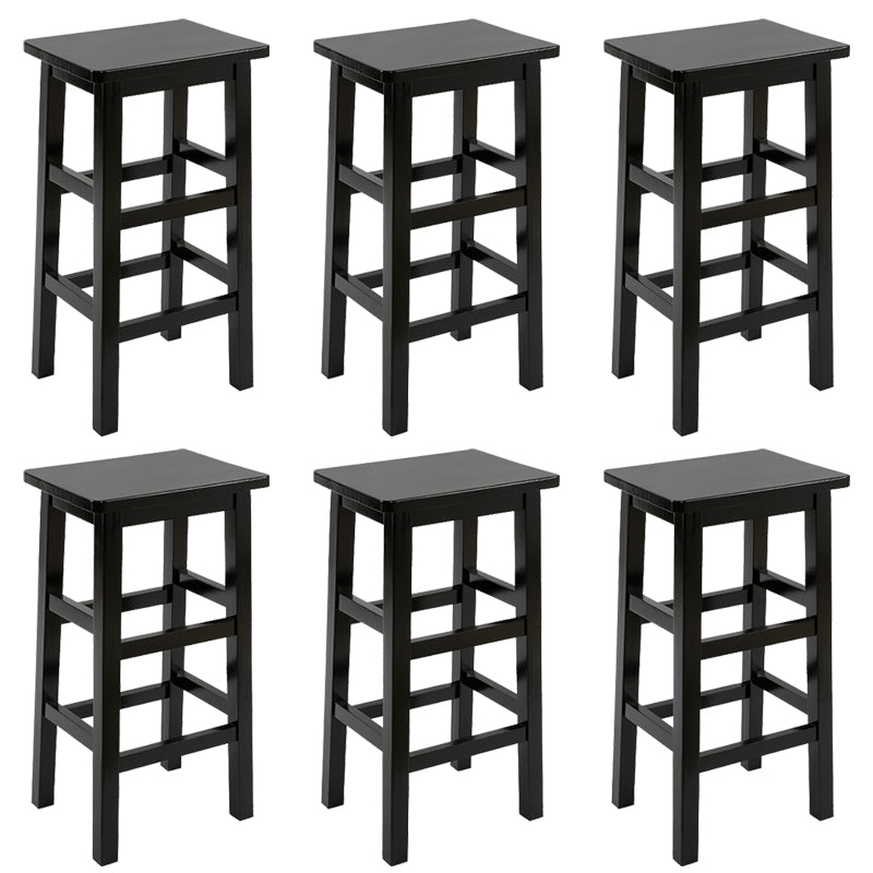Silla alta sin brazos de madera industrial sin respaldo del taburete del mostrador de madera sólida