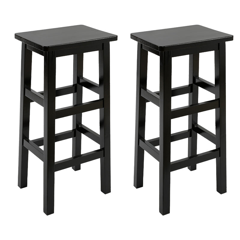 Silla alta sin brazos de madera industrial sin respaldo del taburete del mostrador de madera sólida