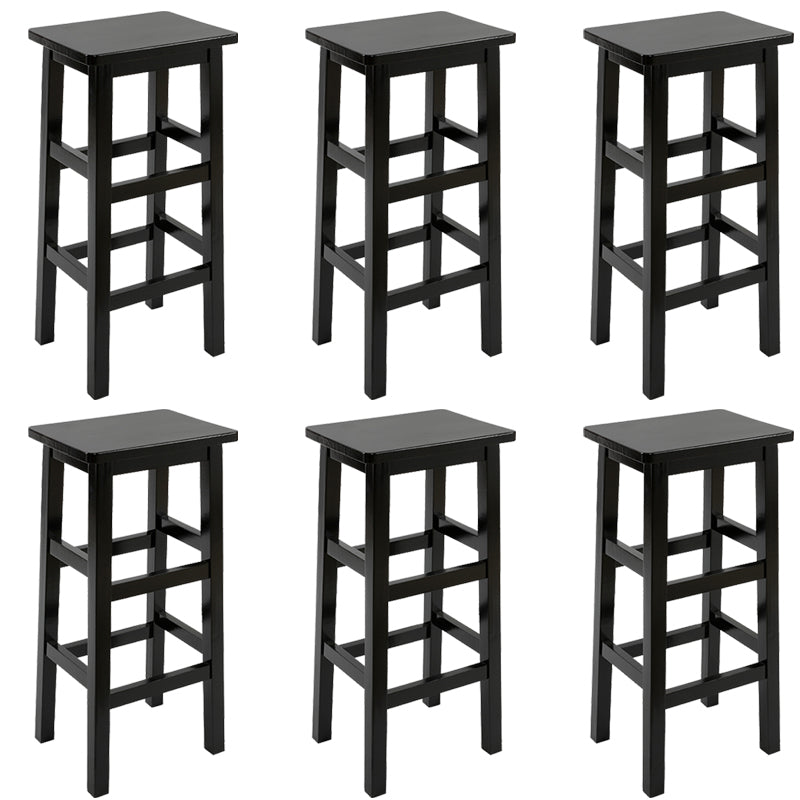 Silla alta sin brazos de madera industrial sin respaldo del taburete del mostrador de madera sólida