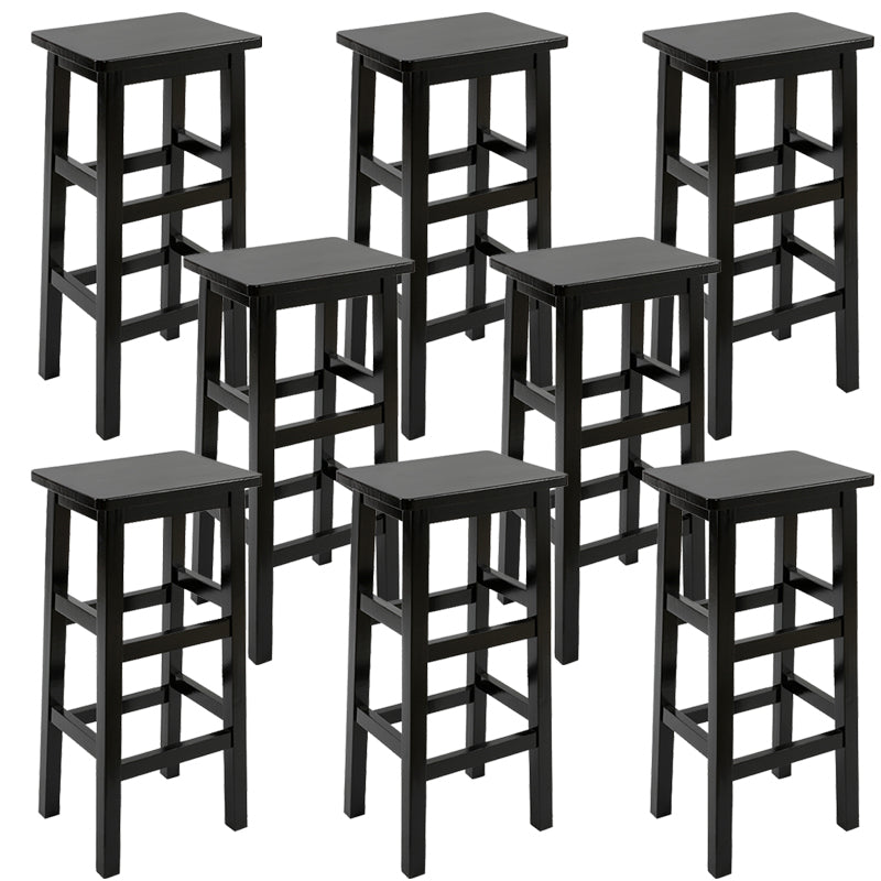 Silla alta sin brazos de madera industrial sin respaldo del taburete del mostrador de madera sólida