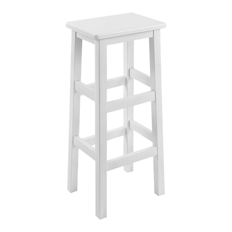 Silla alta sin brazos de madera industrial sin respaldo del taburete del mostrador de madera sólida