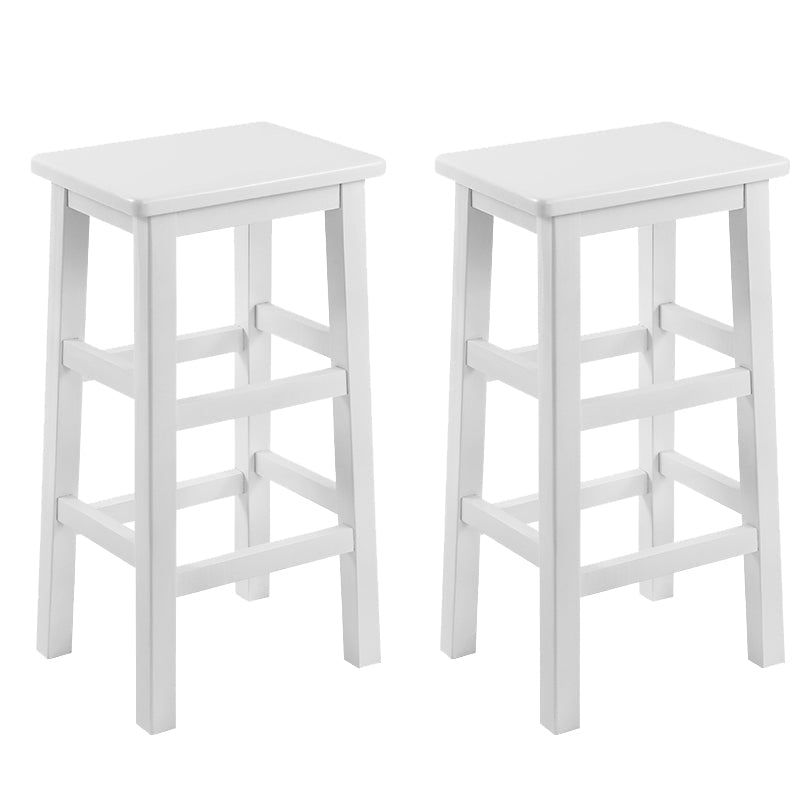 Silla alta sin brazos de madera industrial sin respaldo del taburete del mostrador de madera sólida