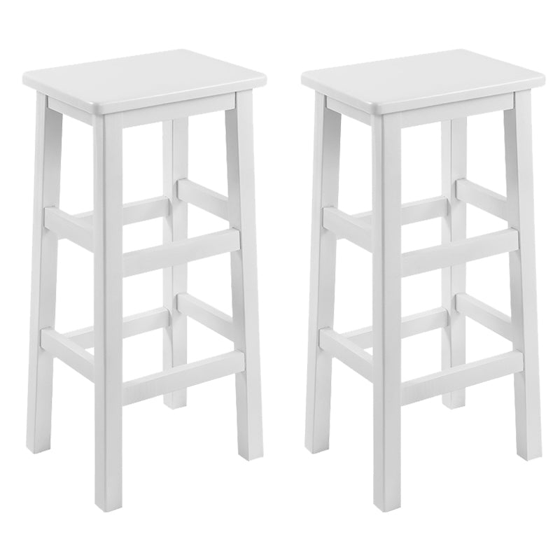 Silla alta sin brazos de madera industrial sin respaldo del taburete del mostrador de madera sólida
