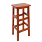 Silla alta sin brazos de madera industrial sin respaldo del taburete del mostrador de madera sólida