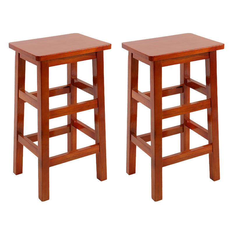 Silla alta sin brazos de madera industrial sin respaldo del taburete del mostrador de madera sólida