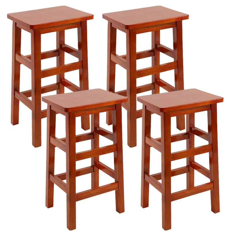 Silla alta sin brazos de madera industrial sin respaldo del taburete del mostrador de madera sólida