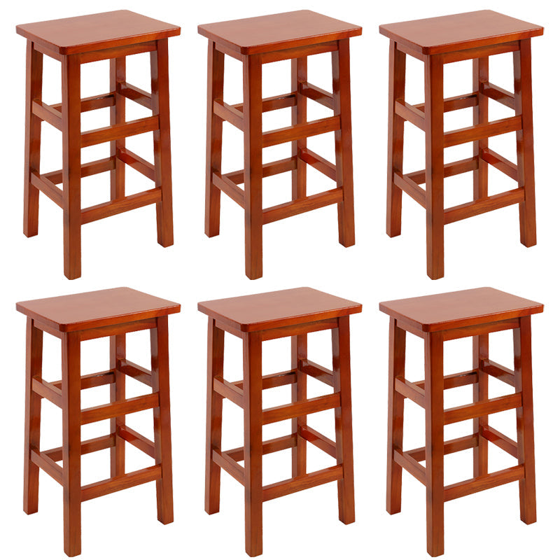 Silla alta sin brazos de madera industrial sin respaldo del taburete del mostrador de madera sólida