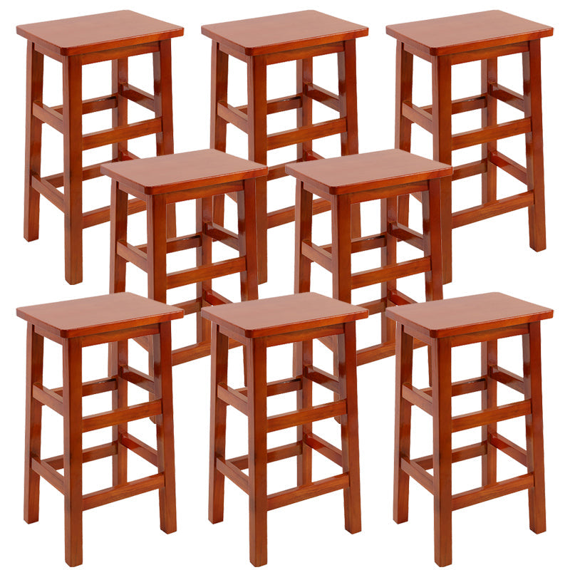 Silla alta sin brazos de madera industrial sin respaldo del taburete del mostrador de madera sólida