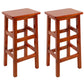 Silla alta sin brazos de madera industrial sin respaldo del taburete del mostrador de madera sólida
