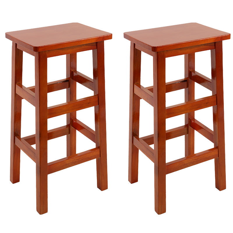 Silla alta sin brazos de madera industrial sin respaldo del taburete del mostrador de madera sólida