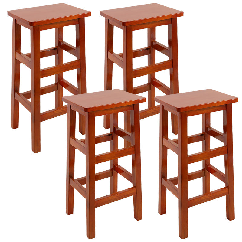Silla alta sin brazos de madera industrial sin respaldo del taburete del mostrador de madera sólida