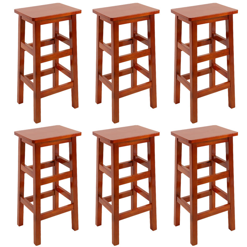 Silla alta sin brazos de madera industrial sin respaldo del taburete del mostrador de madera sólida