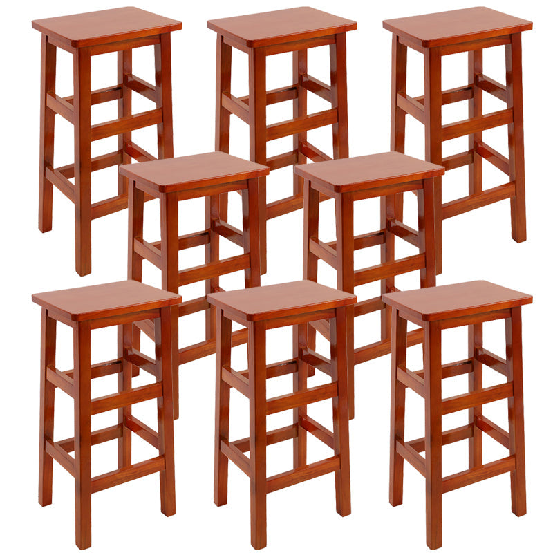 Silla alta sin brazos de madera industrial sin respaldo del taburete del mostrador de madera sólida