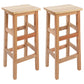 Silla alta sin brazos de madera industrial sin respaldo del taburete del mostrador de madera sólida