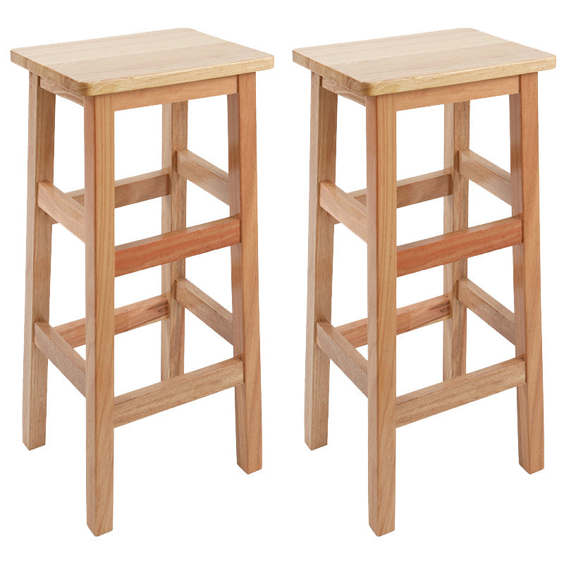 Silla alta sin brazos de madera industrial sin respaldo del taburete del mostrador de madera sólida