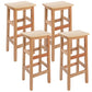 Silla alta sin brazos de madera industrial sin respaldo del taburete del mostrador de madera sólida