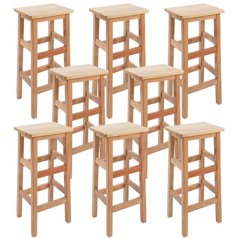 Silla alta sin brazos de madera industrial sin respaldo del taburete del mostrador de madera sólida