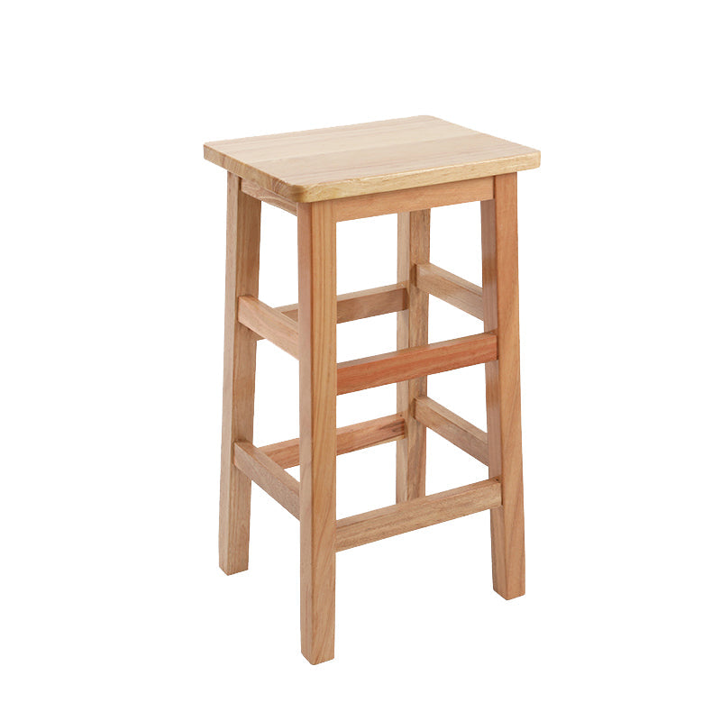 Silla alta sin brazos de madera industrial sin respaldo del taburete del mostrador de madera sólida