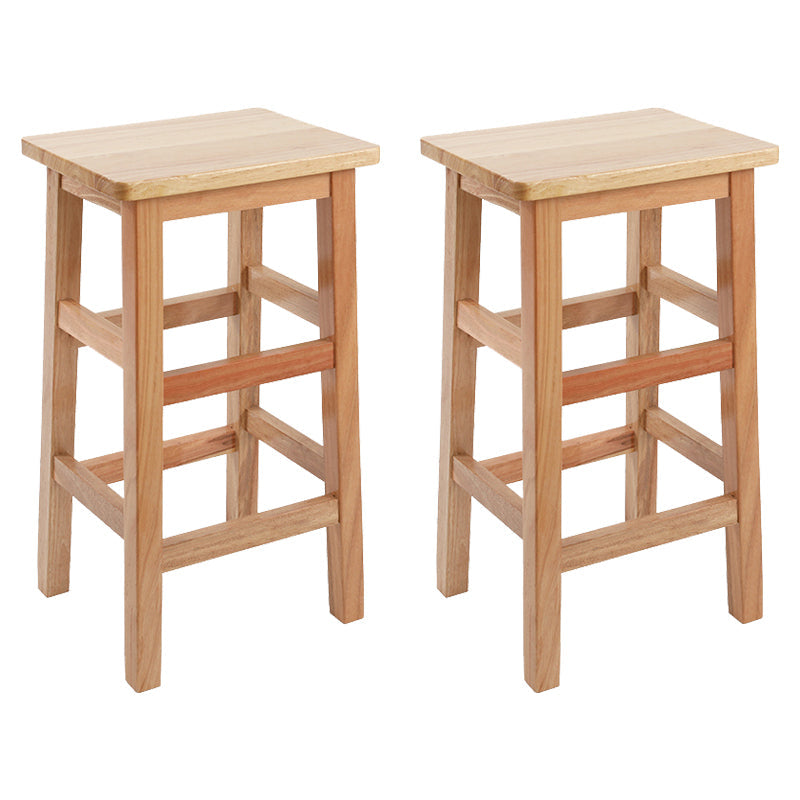Silla alta sin brazos de madera industrial sin respaldo del taburete del mostrador de madera sólida