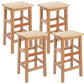 Silla alta sin brazos de madera industrial sin respaldo del taburete del mostrador de madera sólida