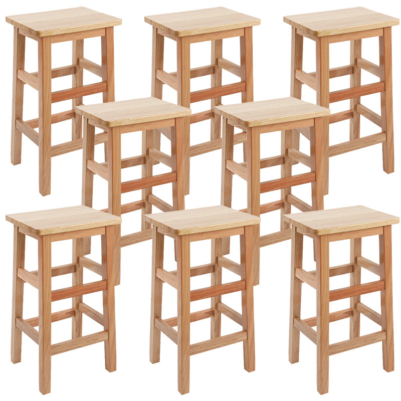 Silla alta sin brazos de madera industrial sin respaldo del taburete del mostrador de madera sólida
