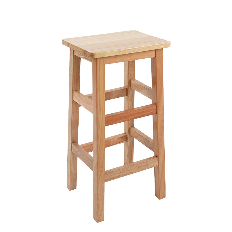 Silla alta sin brazos de madera industrial sin respaldo del taburete del mostrador de madera sólida