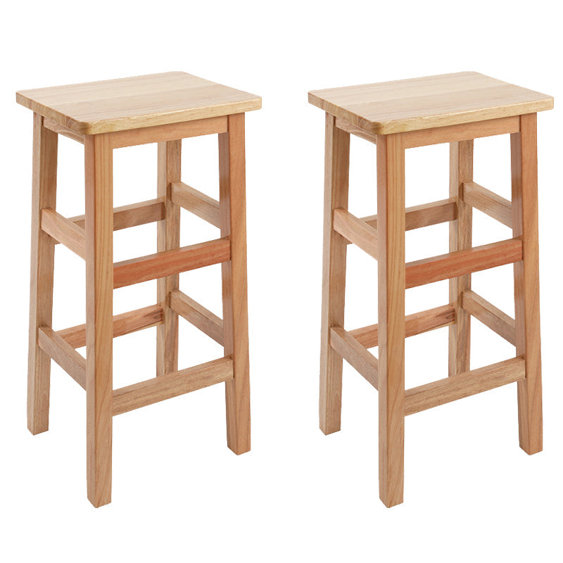 Silla alta sin brazos de madera industrial sin respaldo del taburete del mostrador de madera sólida