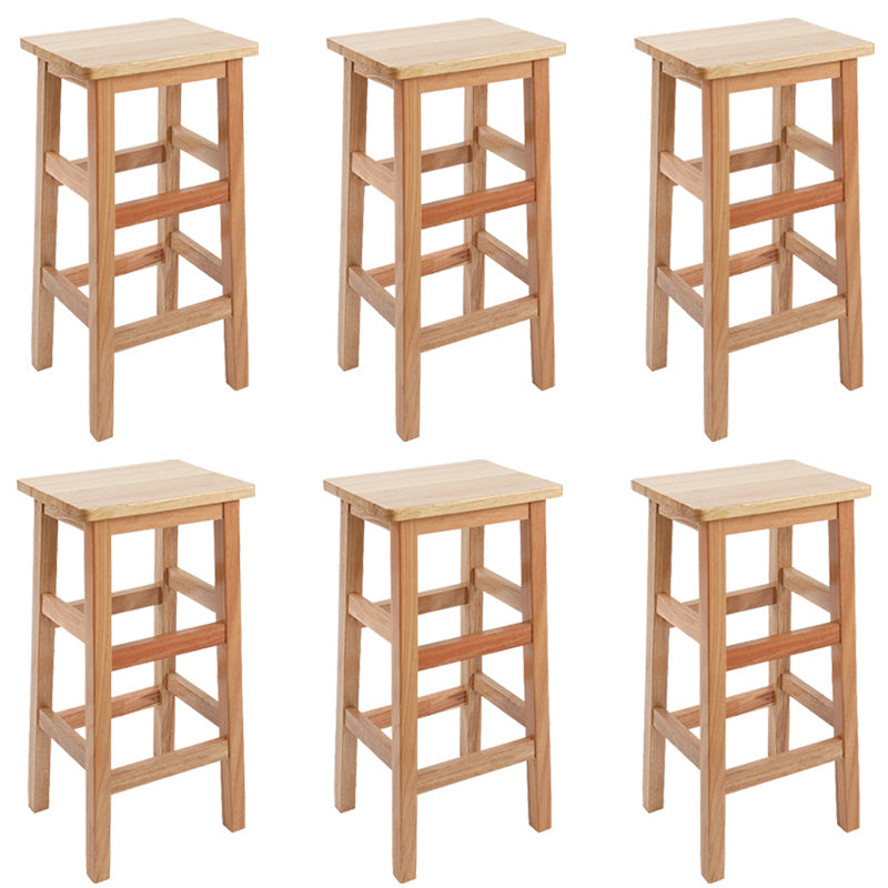 Silla alta sin brazos de madera industrial sin respaldo del taburete del mostrador de madera sólida