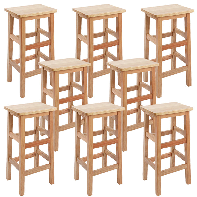 Silla alta sin brazos de madera industrial sin respaldo del taburete del mostrador de madera sólida