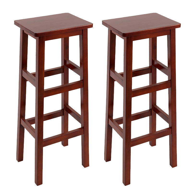 Silla alta sin brazos de madera industrial sin respaldo del taburete del mostrador de madera sólida