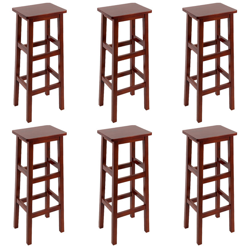 Silla alta sin brazos de madera industrial sin respaldo del taburete del mostrador de madera sólida