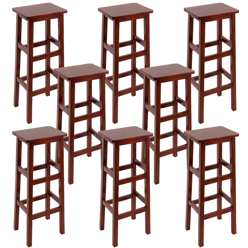 Silla alta sin brazos de madera industrial sin respaldo del taburete del mostrador de madera sólida
