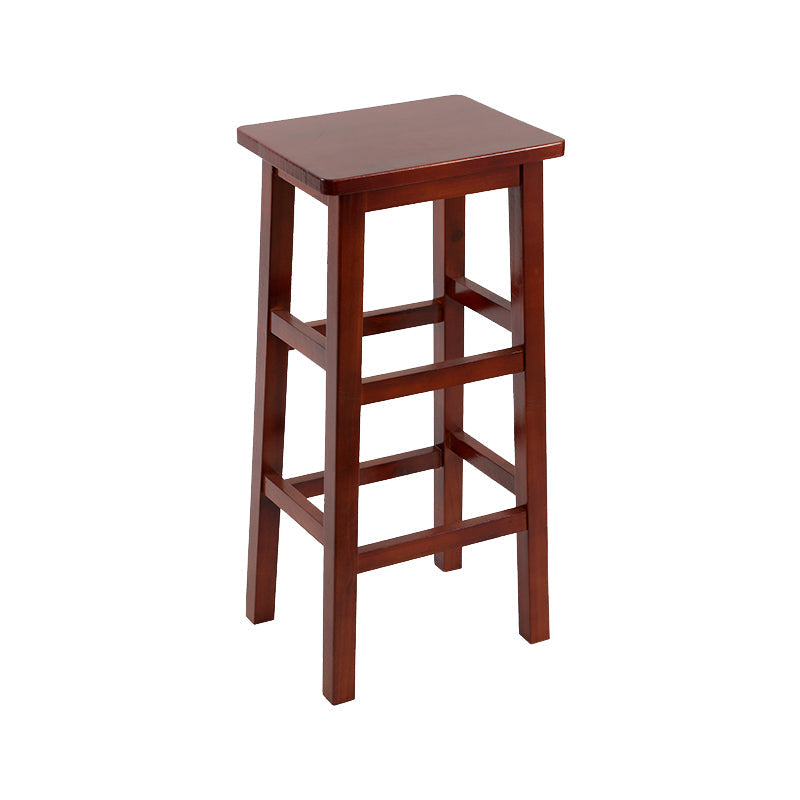 Silla alta sin brazos de madera industrial sin respaldo del taburete del mostrador de madera sólida
