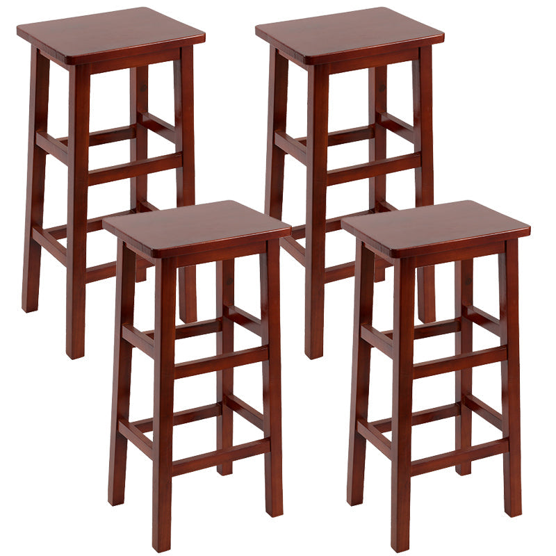 Silla alta sin brazos de madera industrial sin respaldo del taburete del mostrador de madera sólida