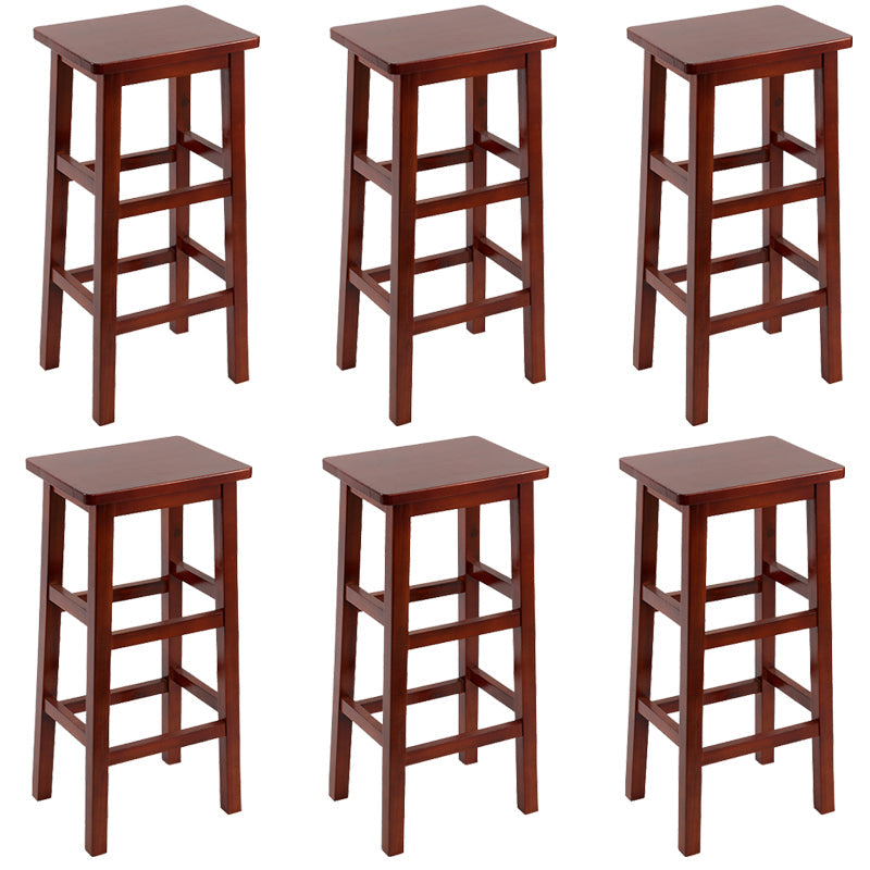 Silla alta sin brazos de madera industrial sin respaldo del taburete del mostrador de madera sólida