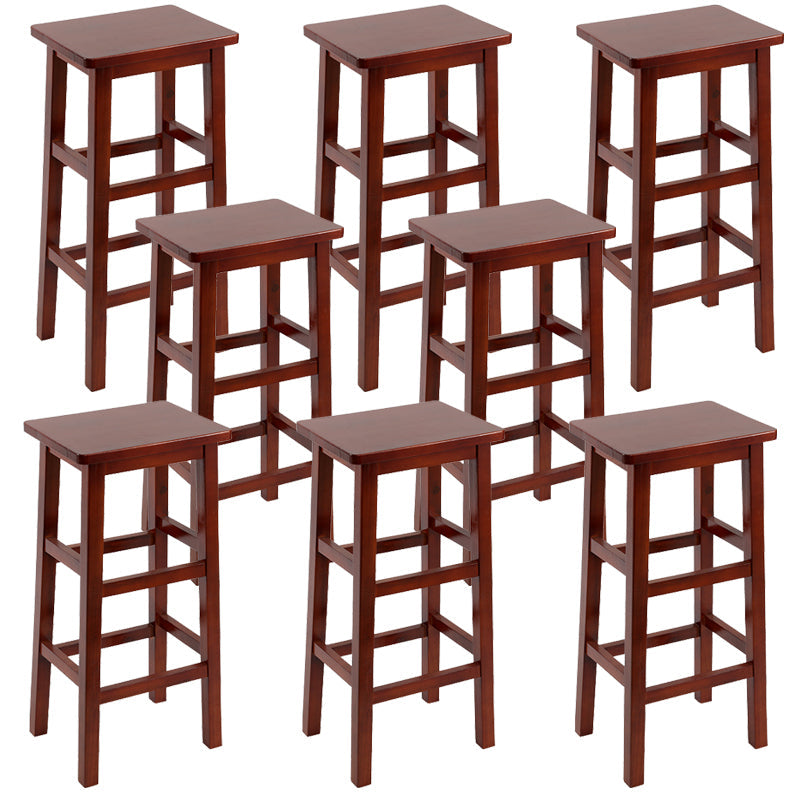 Silla alta sin brazos de madera industrial sin respaldo del taburete del mostrador de madera sólida