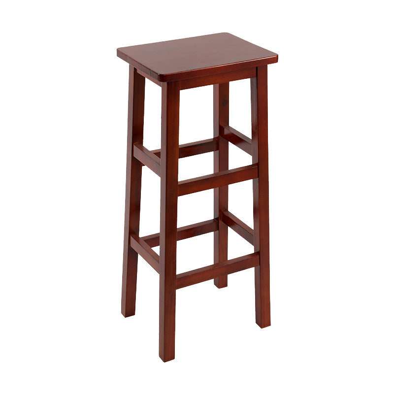 Silla alta sin brazos de madera industrial sin respaldo del taburete del mostrador de madera sólida