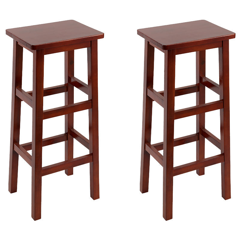 Silla alta sin brazos de madera industrial sin respaldo del taburete del mostrador de madera sólida