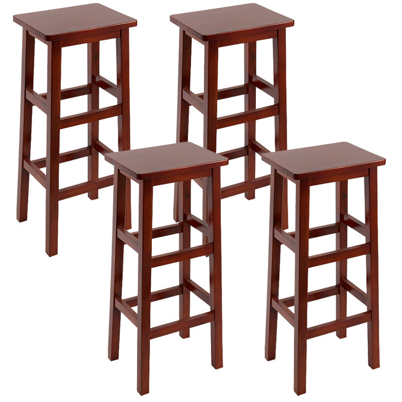 Silla alta sin brazos de madera industrial sin respaldo del taburete del mostrador de madera sólida