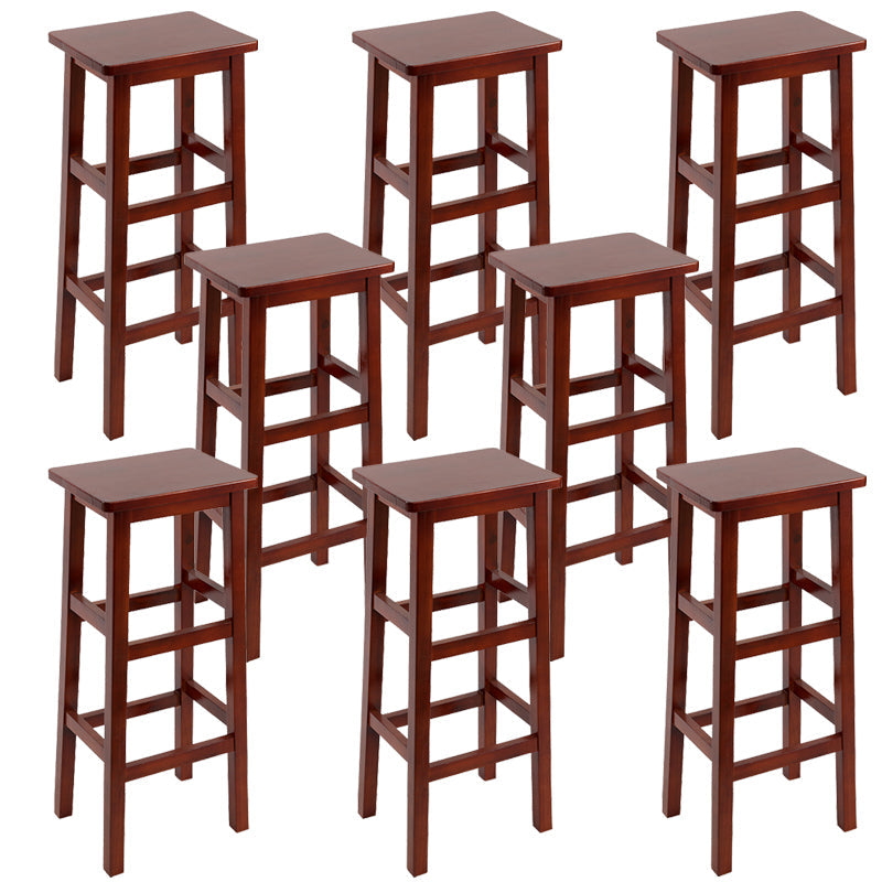 Silla alta sin brazos de madera industrial sin respaldo del taburete del mostrador de madera sólida