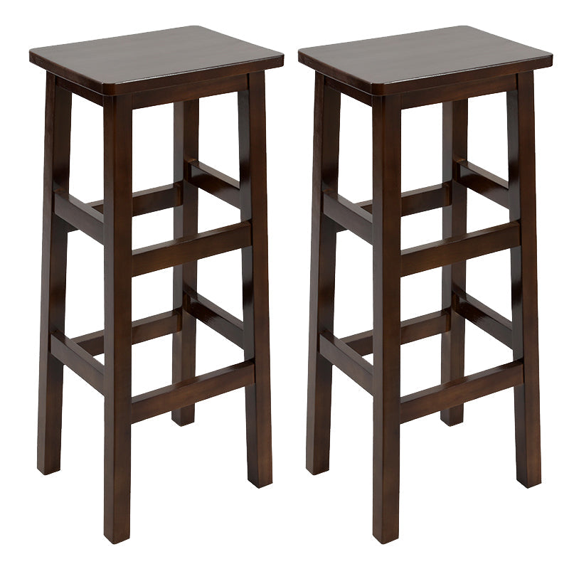 Silla alta sin brazos de madera industrial sin respaldo del taburete del mostrador de madera sólida