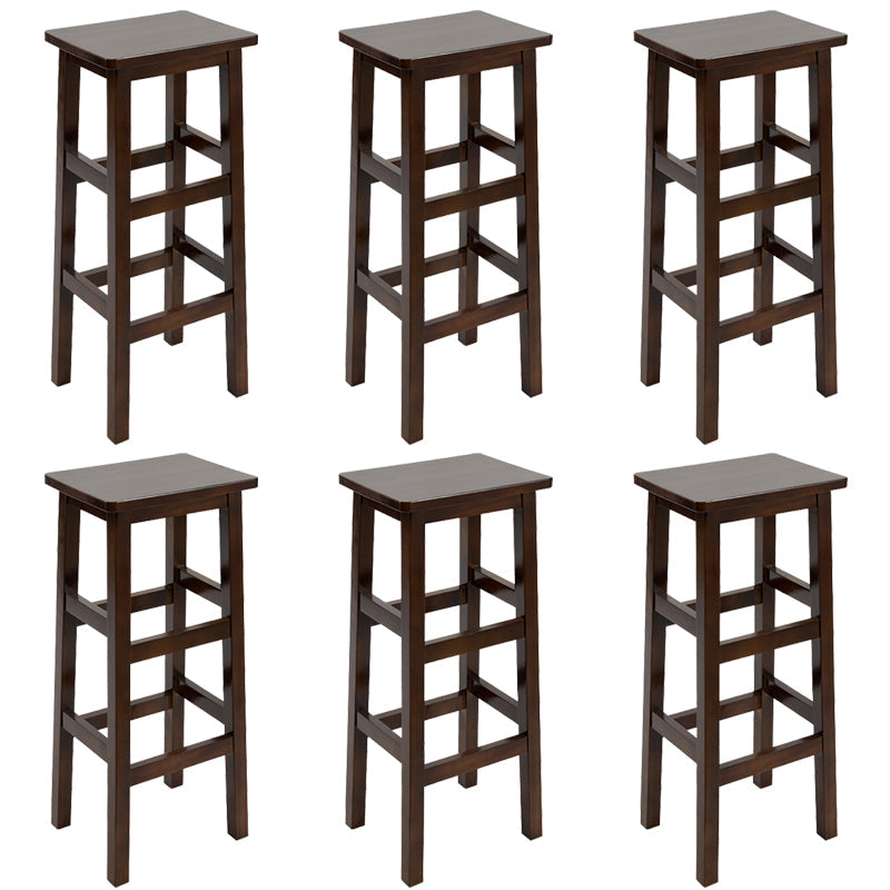 Silla alta sin brazos de madera industrial sin respaldo del taburete del mostrador de madera sólida