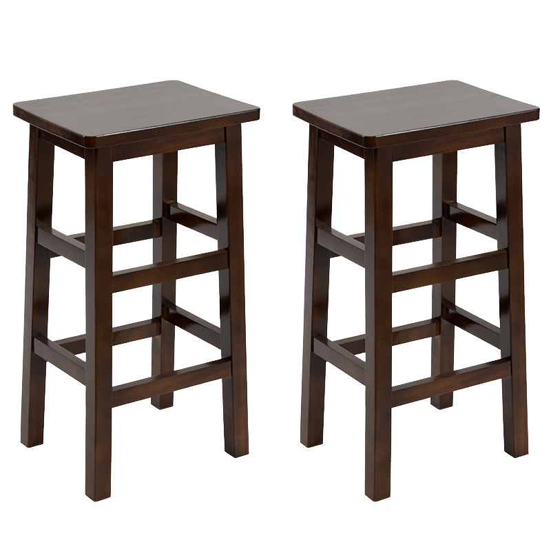 Silla alta sin brazos de madera industrial sin respaldo del taburete del mostrador de madera sólida