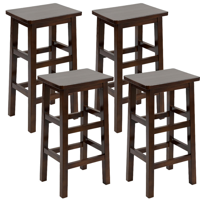 Silla alta sin brazos de madera industrial sin respaldo del taburete del mostrador de madera sólida