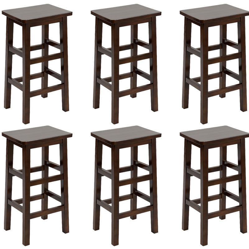 Silla alta sin brazos de madera industrial sin respaldo del taburete del mostrador de madera sólida