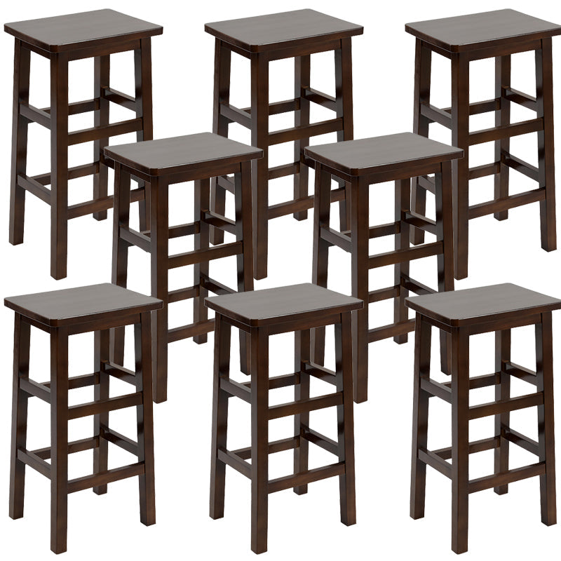 Silla alta sin brazos de madera industrial sin respaldo del taburete del mostrador de madera sólida