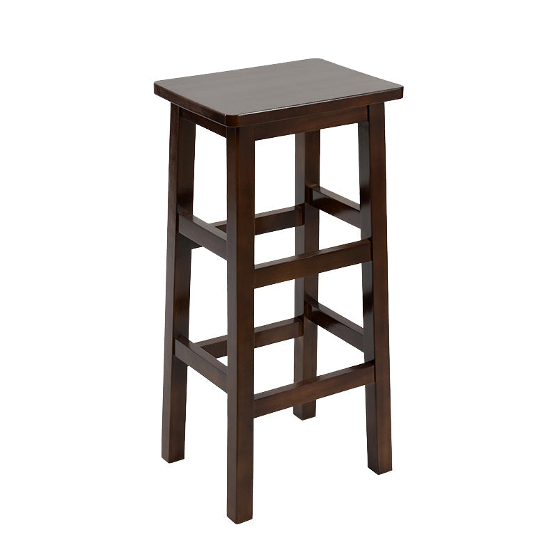 Silla alta sin brazos de madera industrial sin respaldo del taburete del mostrador de madera sólida